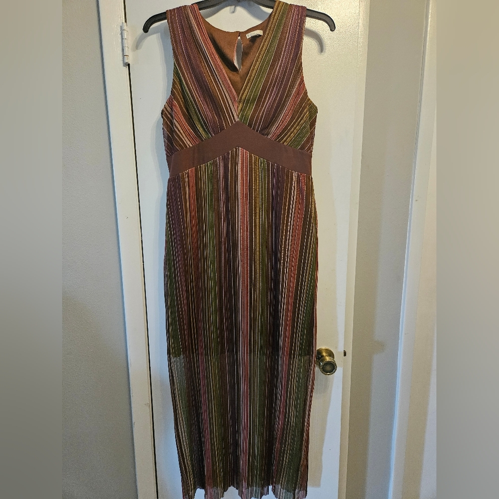 Est. 1946 Chic Multicolor Striped Hi-Low Maxi Dress - L